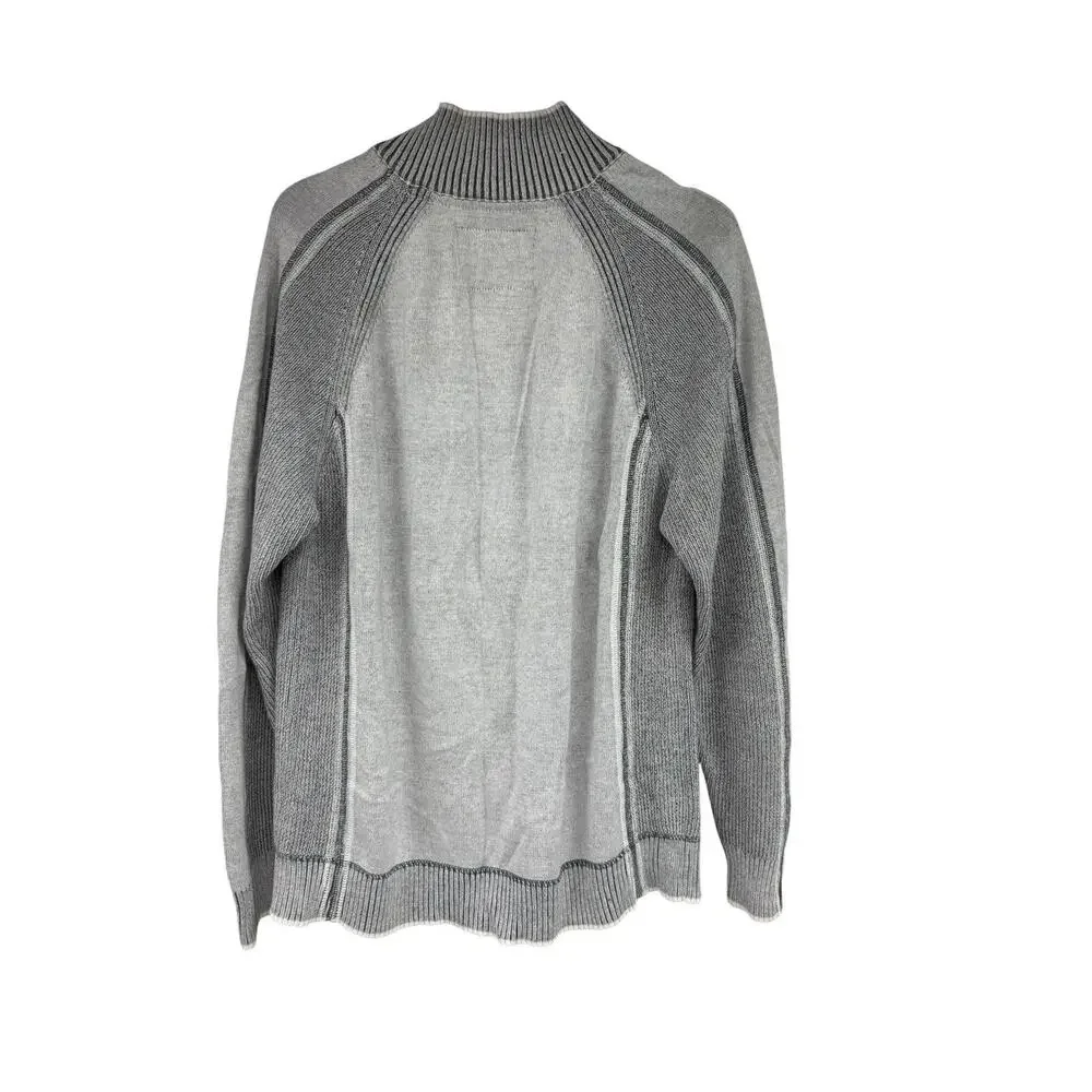 BKE Standard Fit Full Zip Light Gray Knit‎ Sweater Mens Size XL